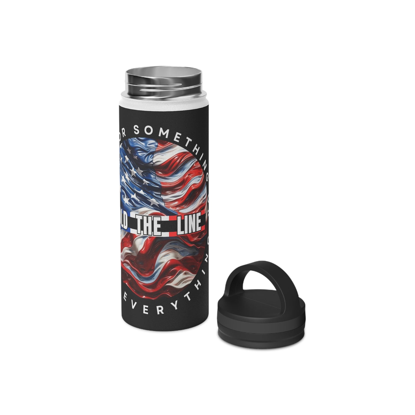 Customizable American Flag “Hold The Line” Stainless Steel Water Bottle