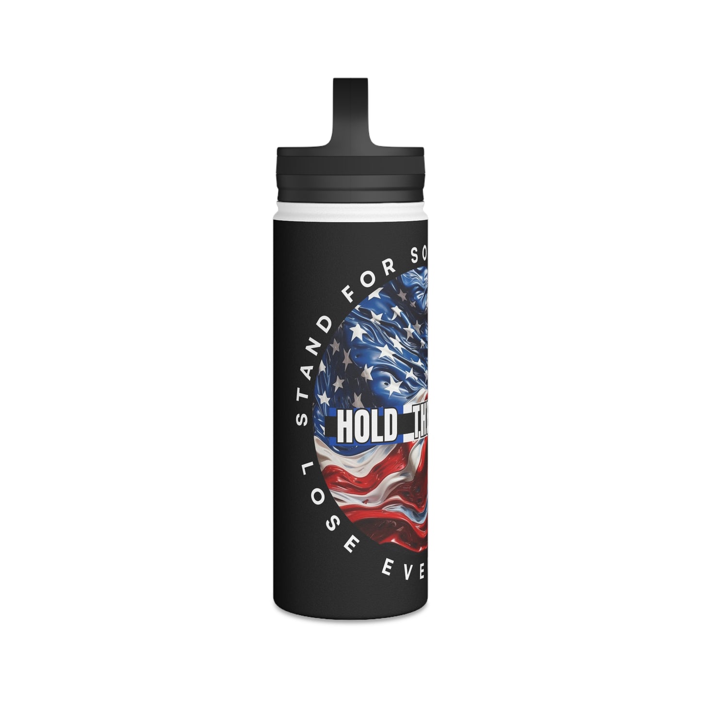 Customizable American Flag “Hold The Line” Stainless Steel Water Bottle