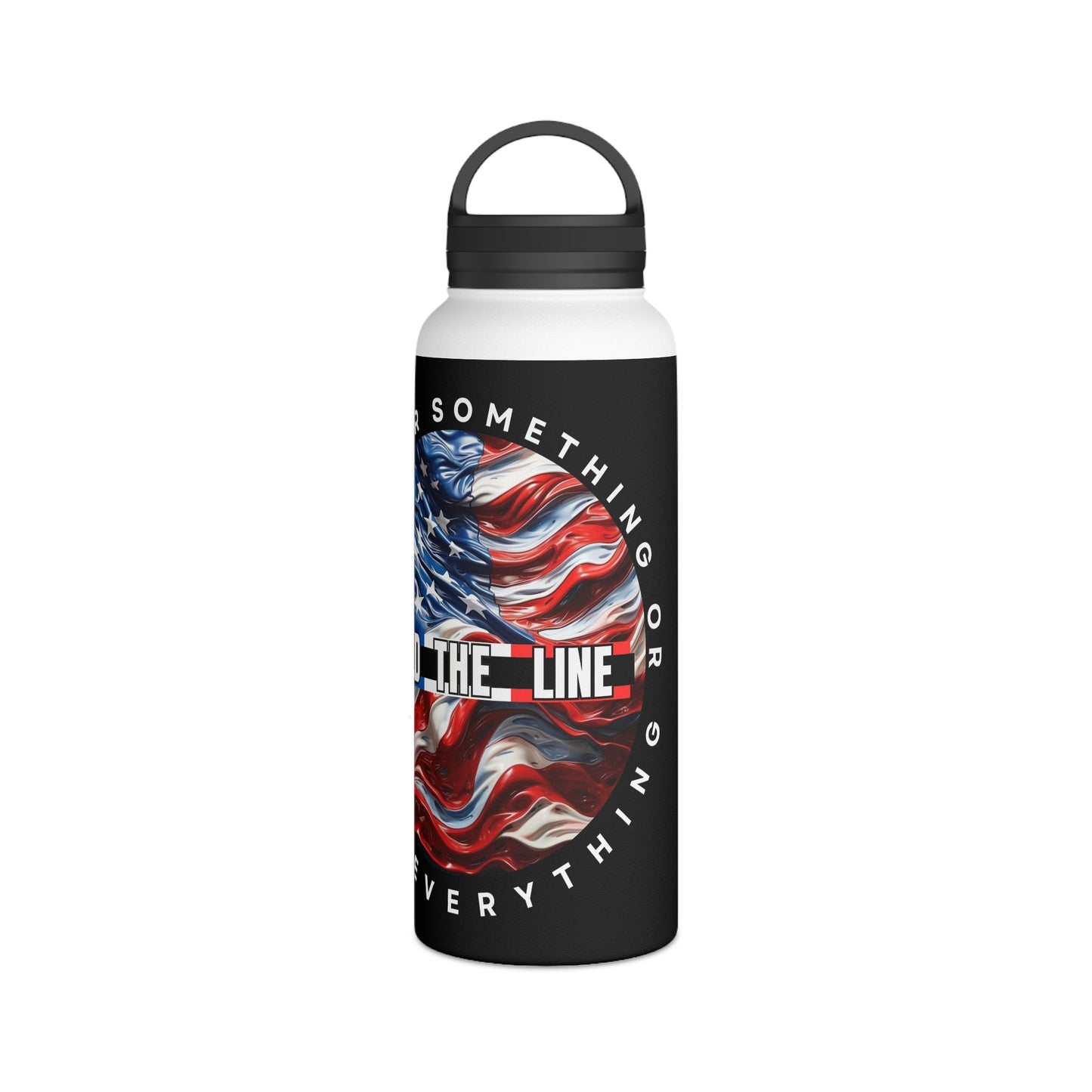 Customizable American Flag “Hold The Line” Stainless Steel Water Bottle