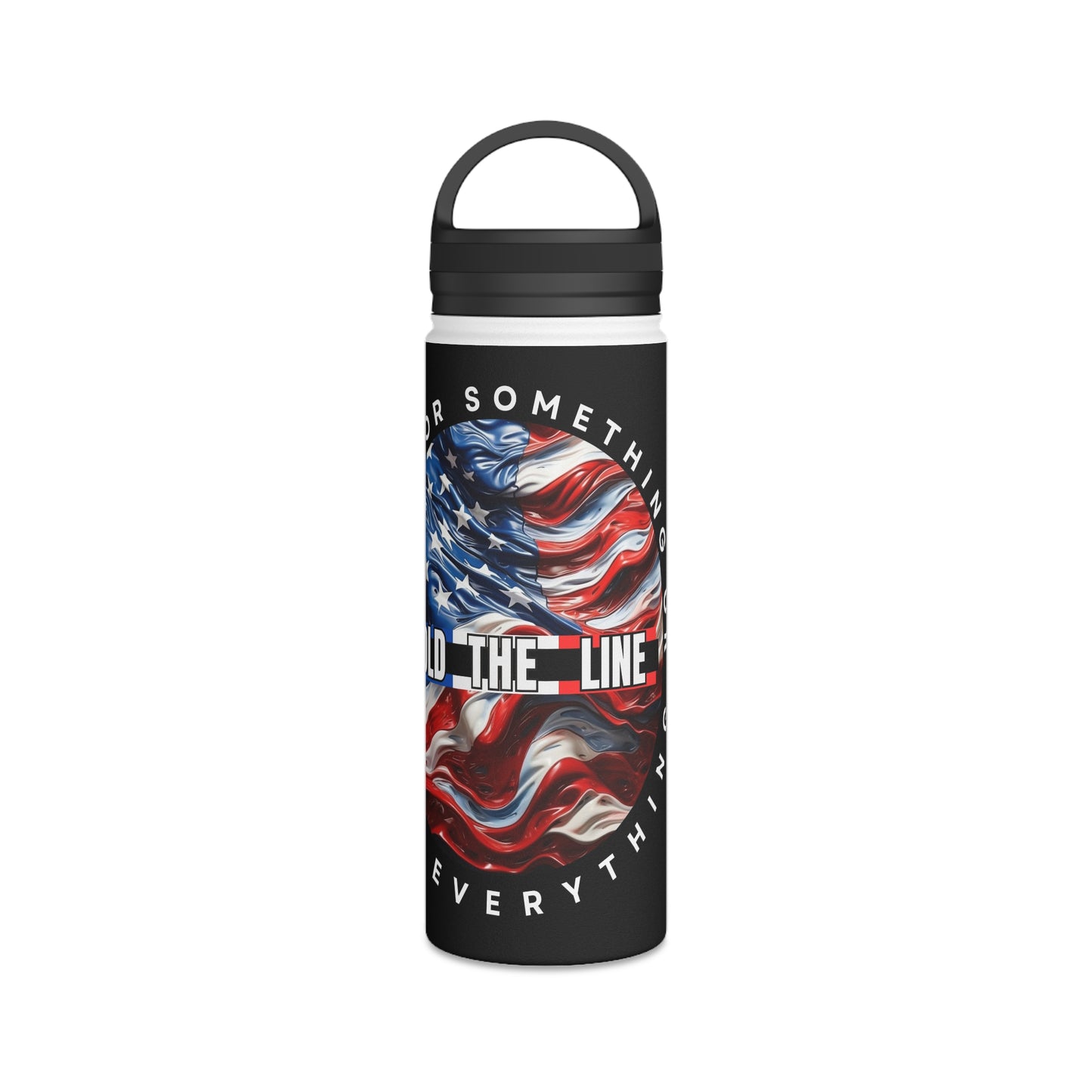 Customizable American Flag “Hold The Line” Stainless Steel Water Bottle