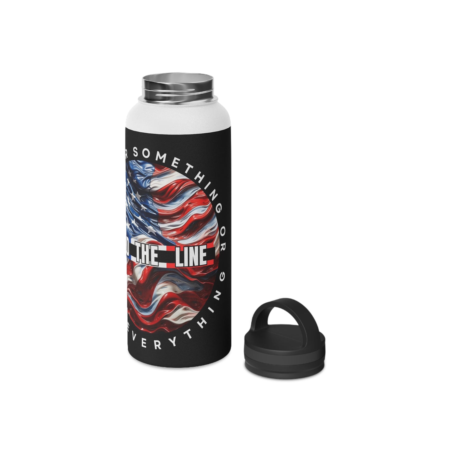 Customizable American Flag “Hold The Line” Stainless Steel Water Bottle