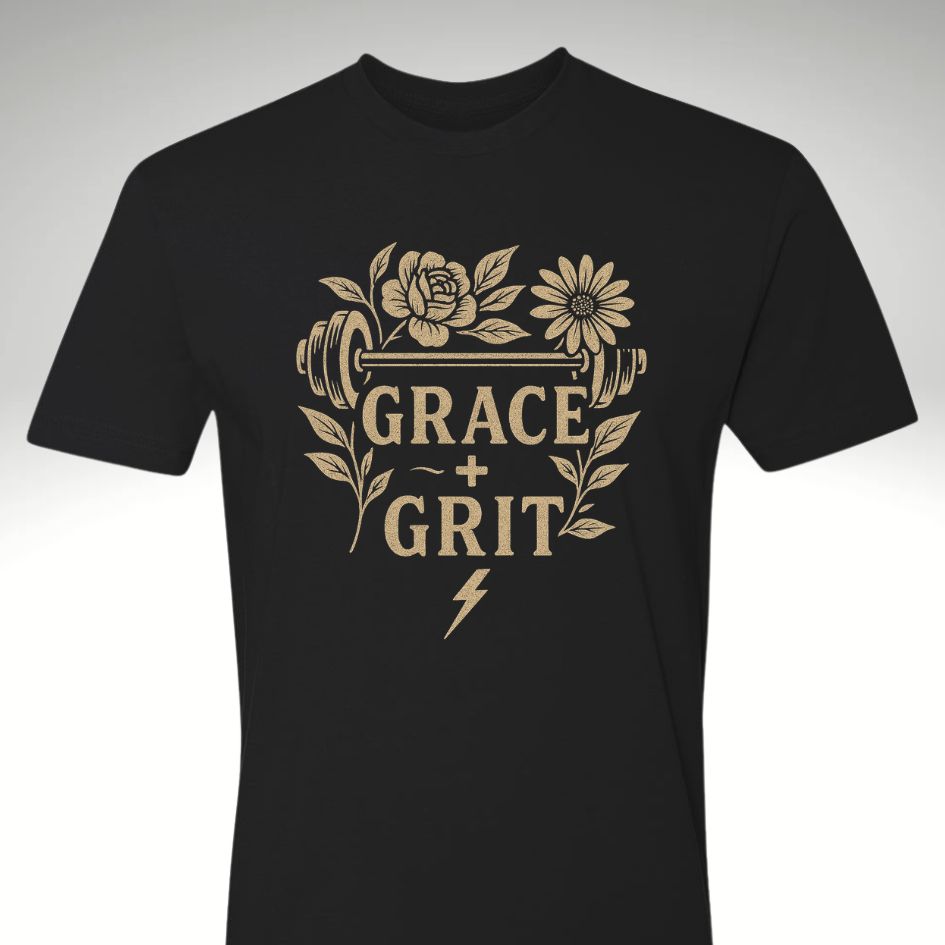 πΈ Grit and Grace β Women's Mindset Tee | Motivational Gym & Workout Apparel
