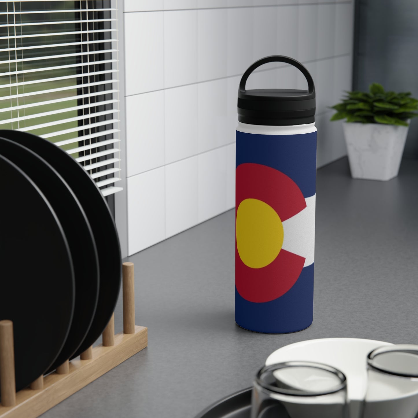 Customizable Colorado Flag Stainless Steel Water Bottle
