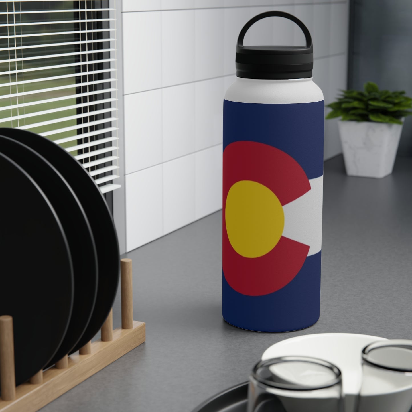 Customizable Colorado Flag Stainless Steel Water Bottle