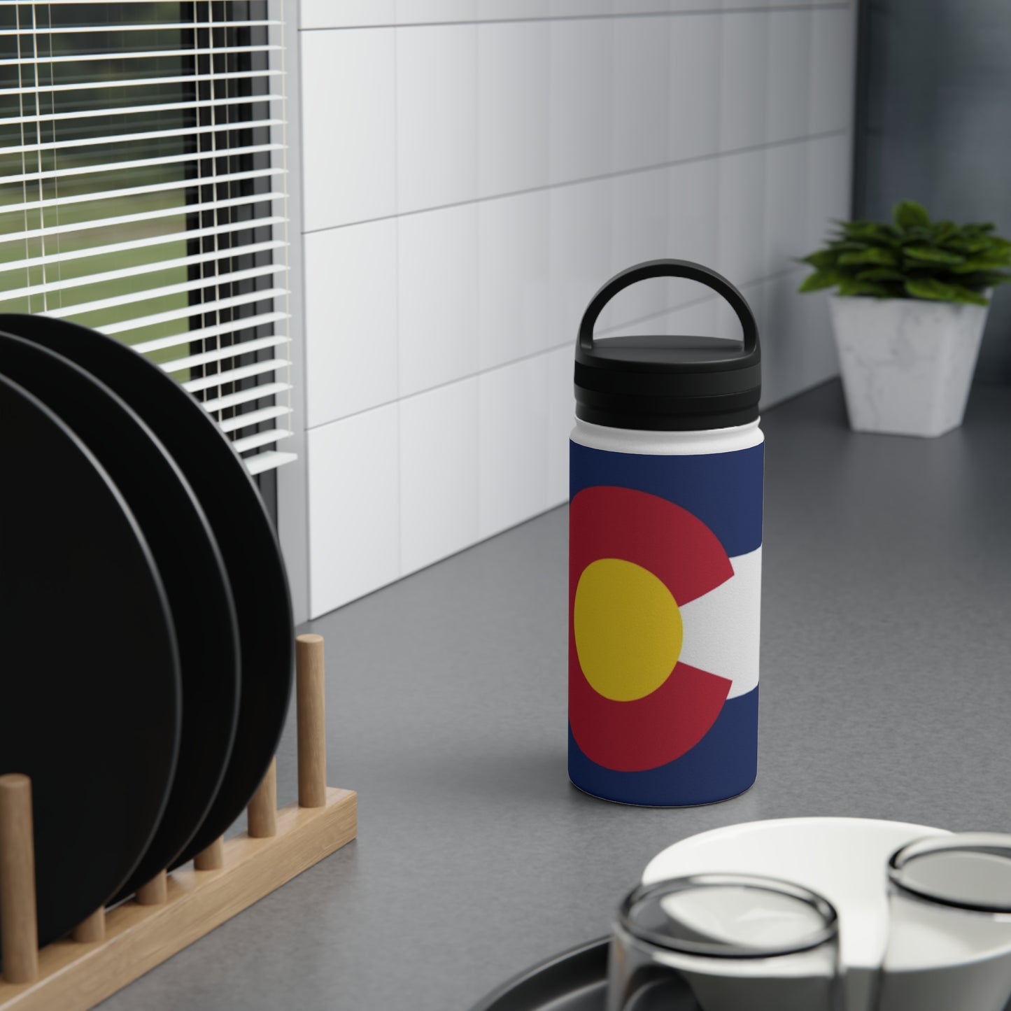 Customizable Colorado Flag Stainless Steel Water Bottle