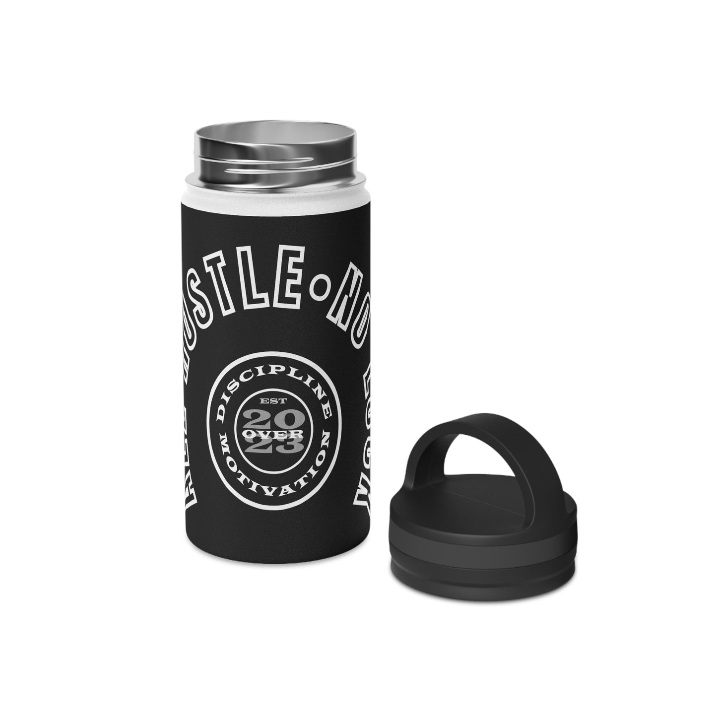 All Hustle No Luck Customizable Stainless Steel Water Bottle