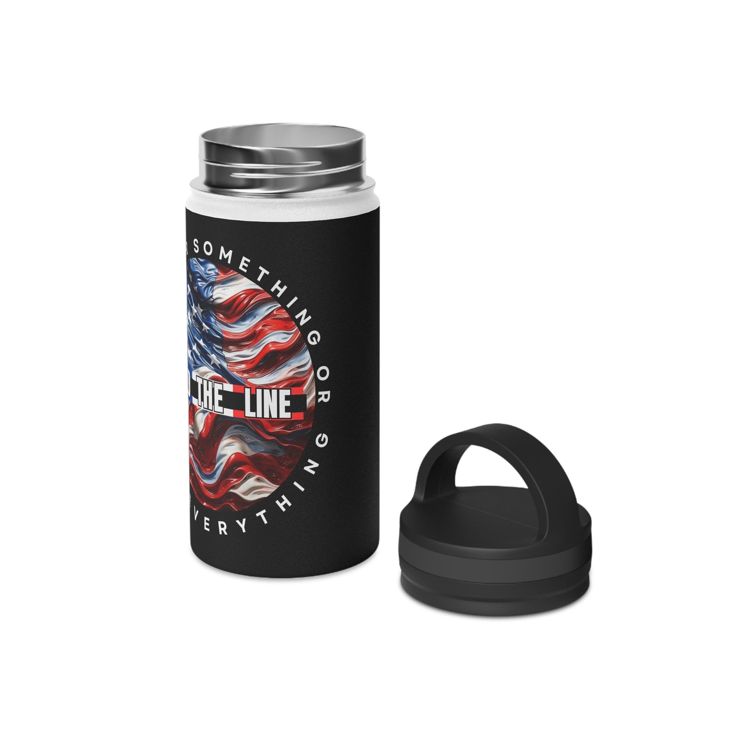 Customizable American Flag “Hold The Line” Stainless Steel Water Bottle