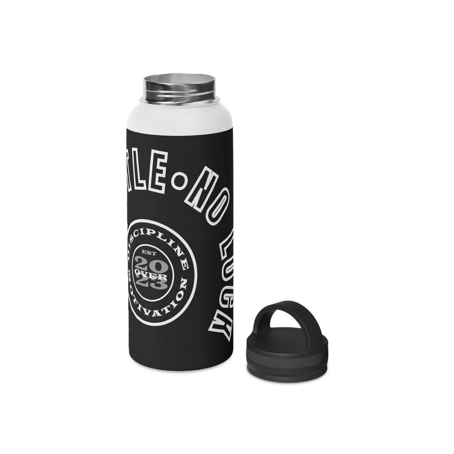 All Hustle No Luck Customizable Stainless Steel Water Bottle - Discipline Over Motivation 24/7