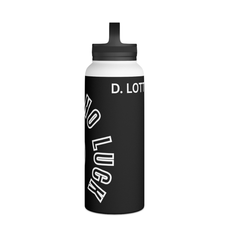 All Hustle No Luck Customizable Stainless Steel Water Bottle - Discipline Over Motivation 24/7