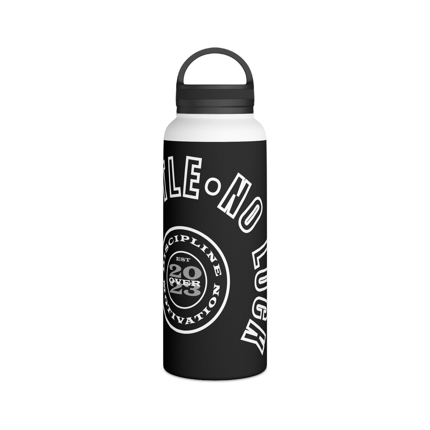 All Hustle No Luck Customizable Stainless Steel Water Bottle - Discipline Over Motivation 24/7