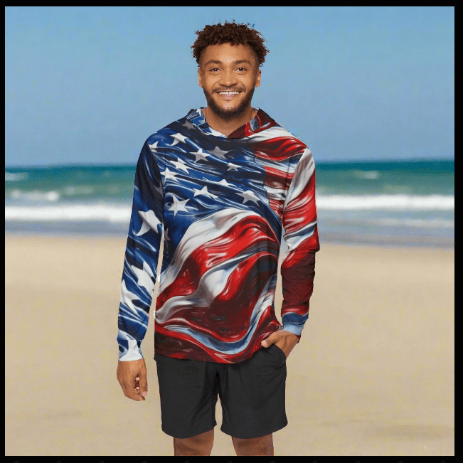 American Flag Dry Fit 4th of July SPF 50 - Discipline Over Motivation 24/7