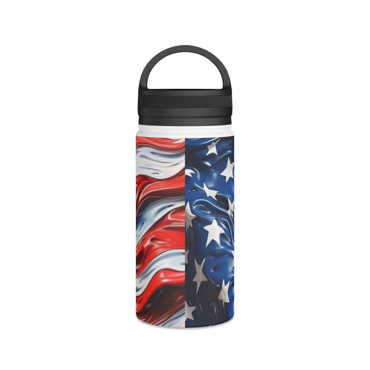 American Flag Stainless Steel Water Bottle - Discipline Over Motivation 24/7