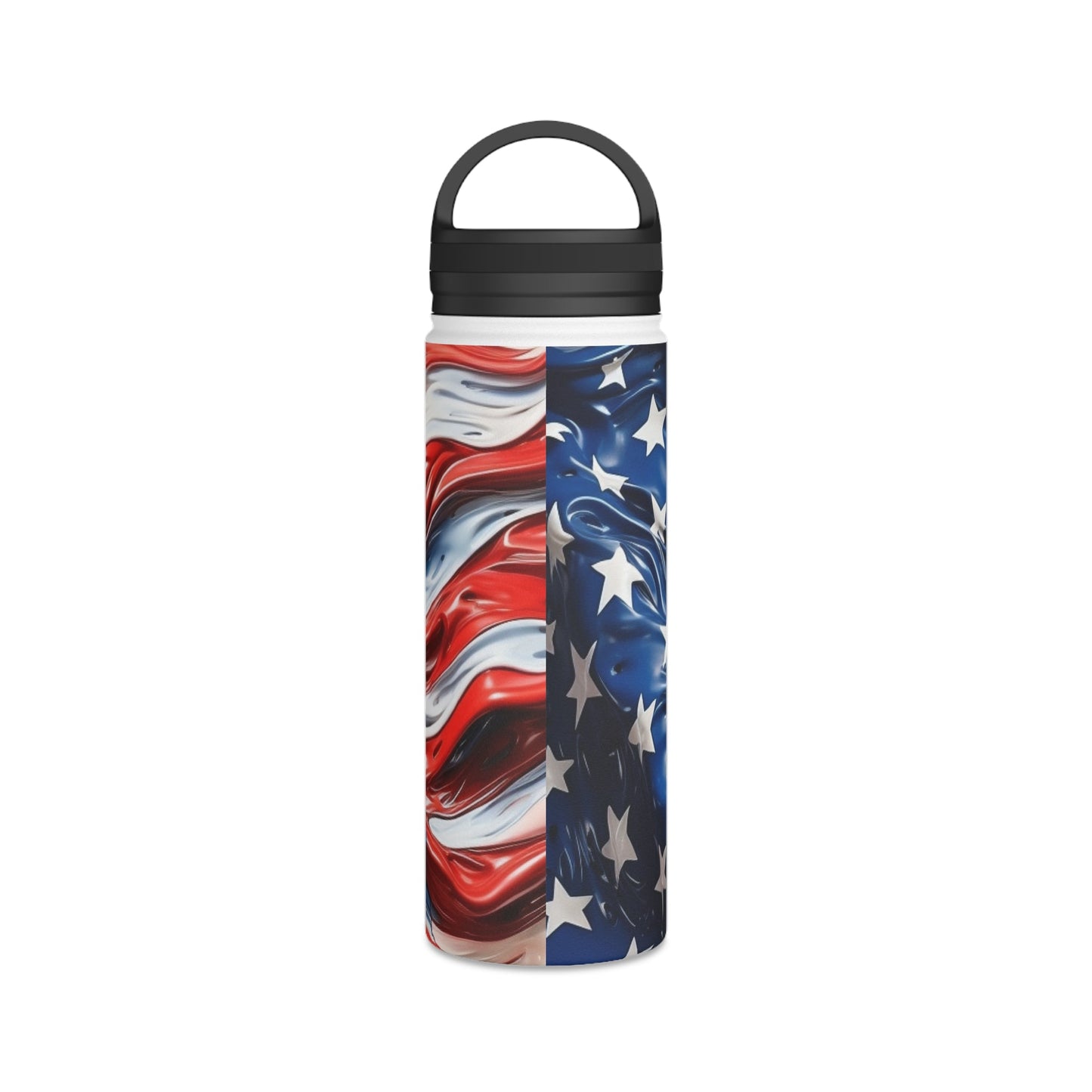 American Flag Stainless Steel Water Bottle - Discipline Over Motivation 24/7