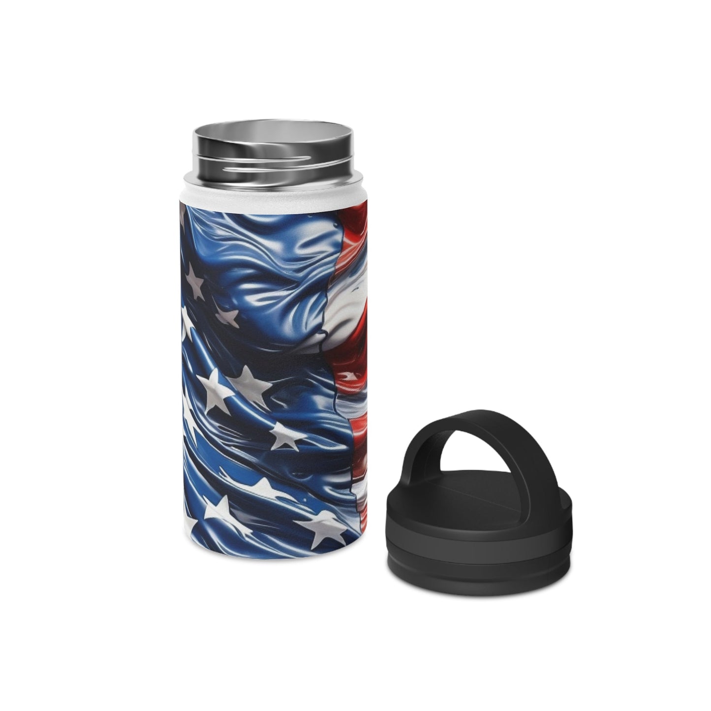 American Flag Stainless Steel Water Bottle - Discipline Over Motivation 24/7
