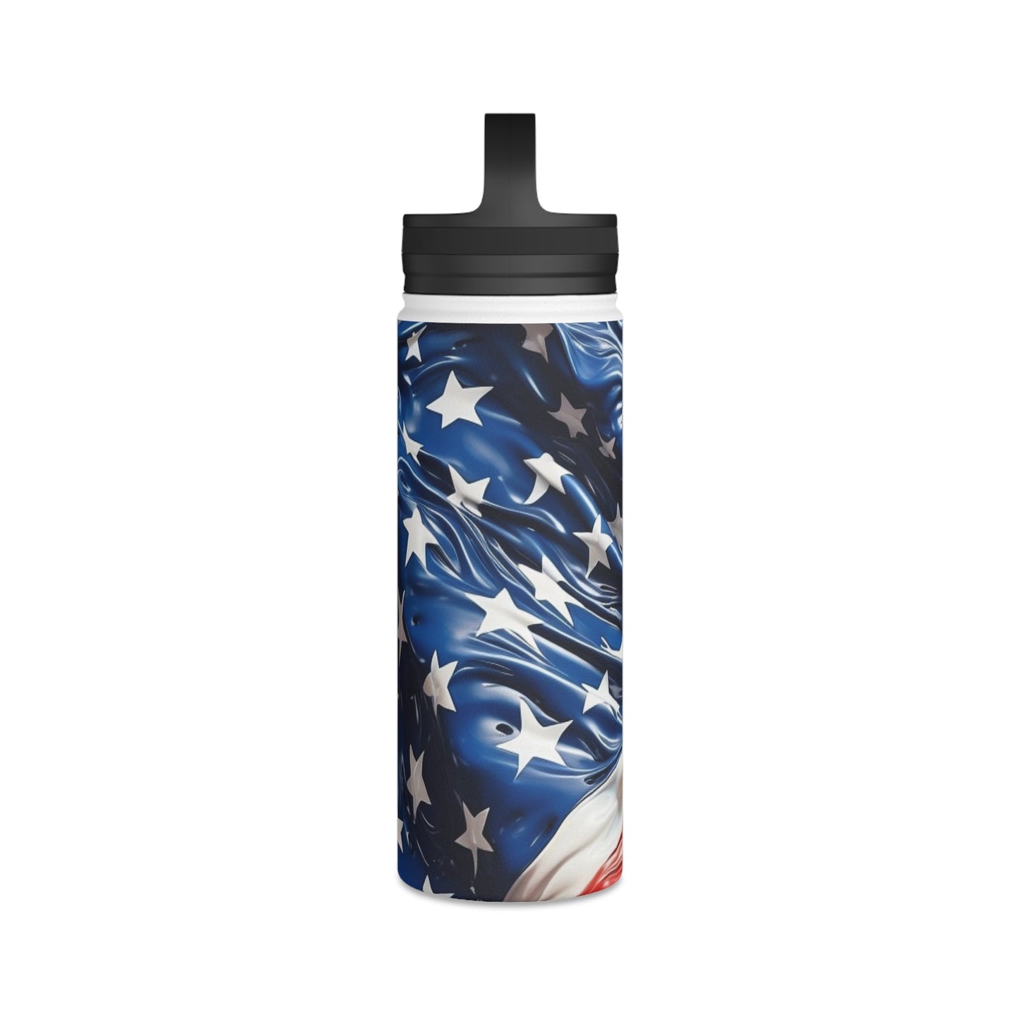 American Flag Stainless Steel Water Bottle - Discipline Over Motivation 24/7