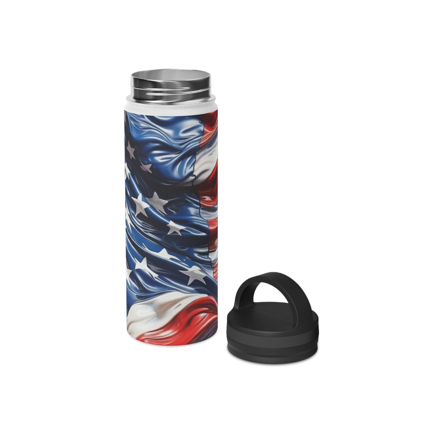 American Flag Stainless Steel Water Bottle - Discipline Over Motivation 24/7