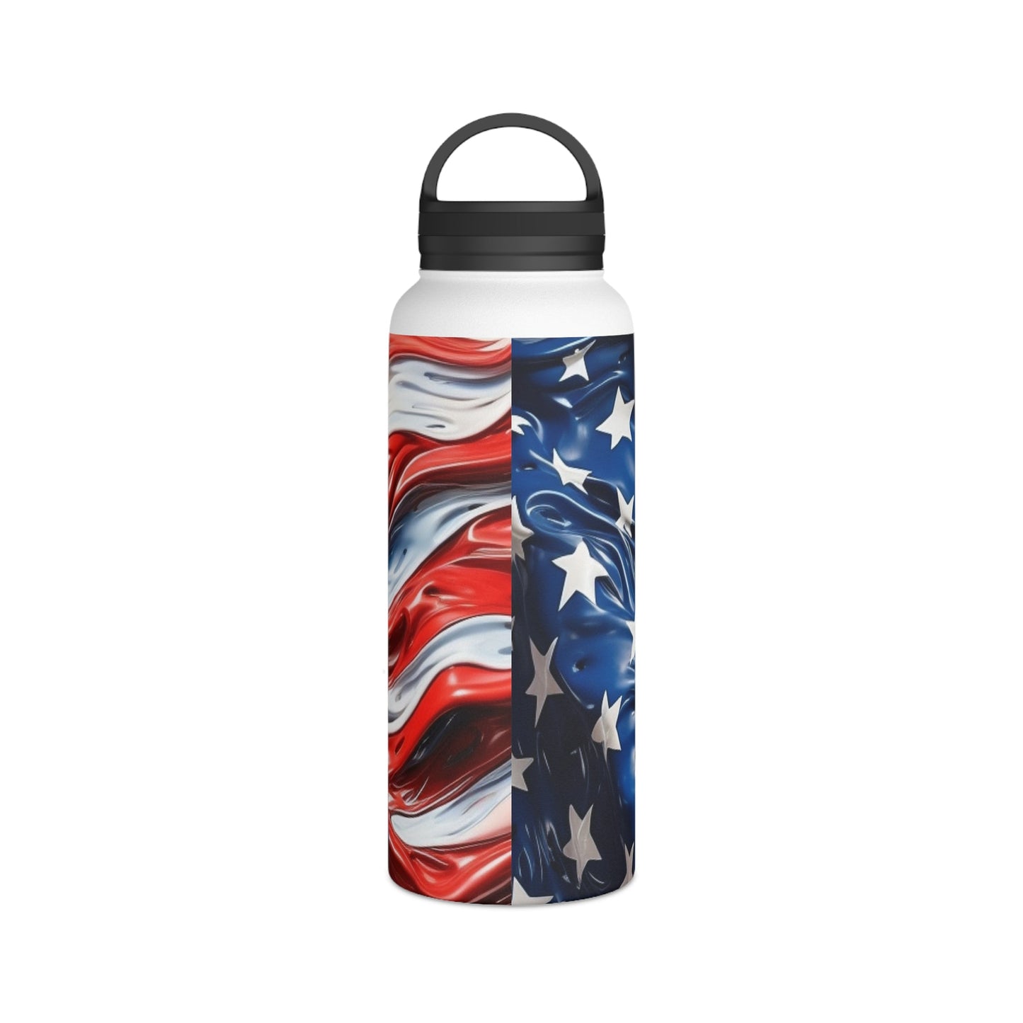 American Flag Stainless Steel Water Bottle - Discipline Over Motivation 24/7
