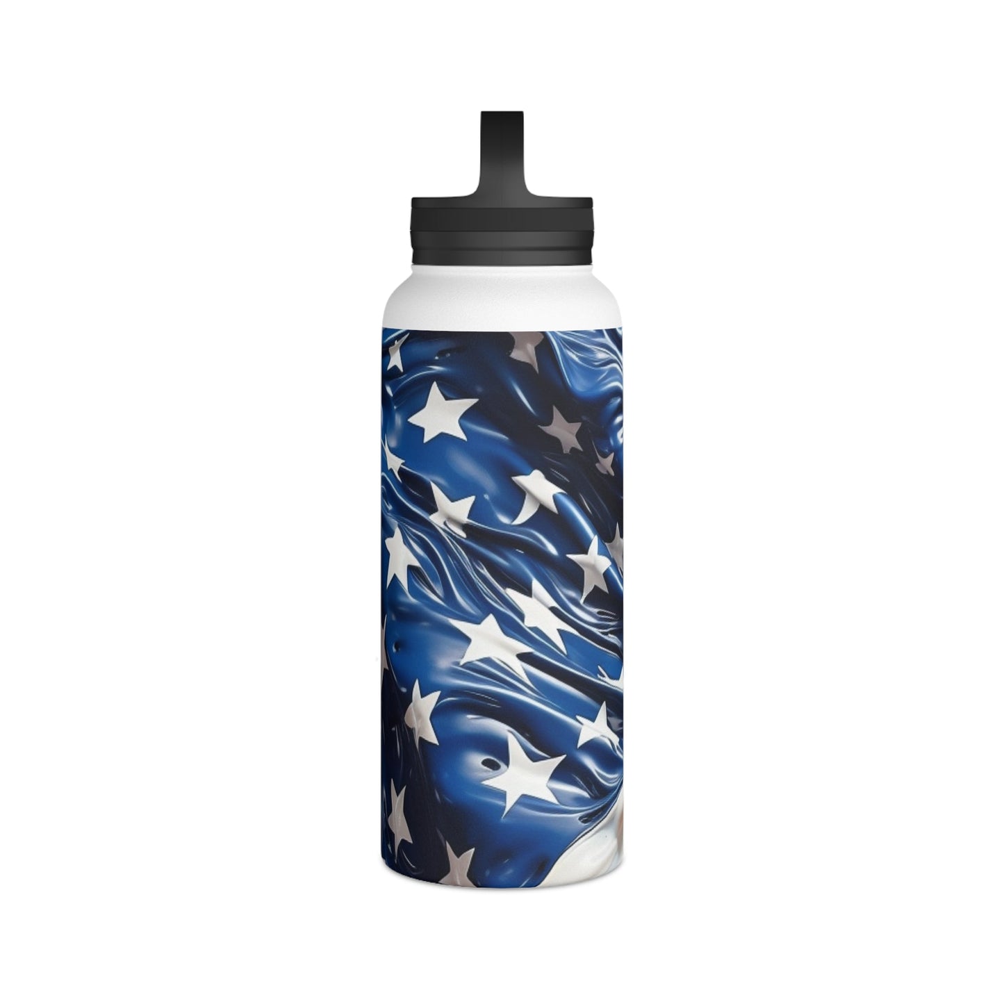 American Flag Stainless Steel Water Bottle - Discipline Over Motivation 24/7