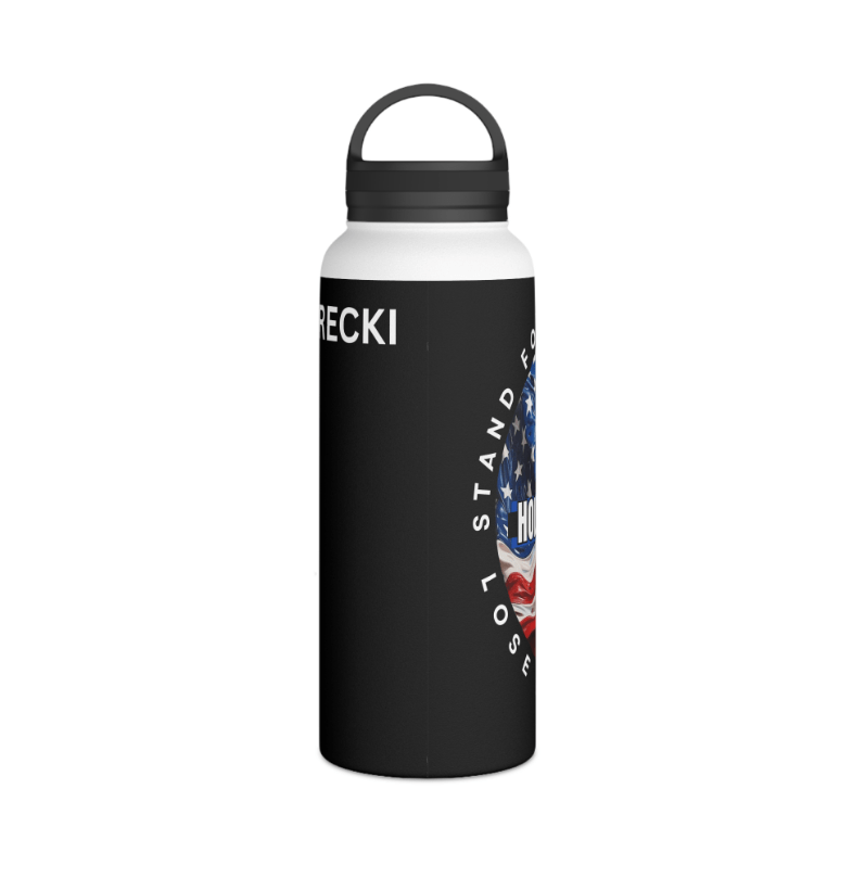 Customizable American Flag “Hold The Line” Stainless Steel Water Bottle - Discipline Over Motivation 24/7