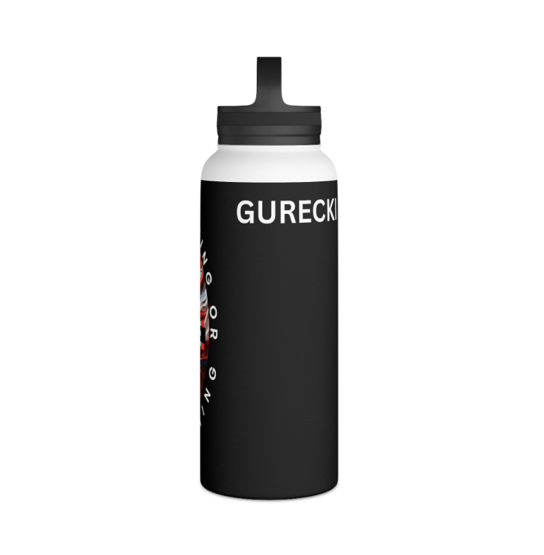 Customizable American Flag “Hold The Line” Stainless Steel Water Bottle - Discipline Over Motivation 24/7