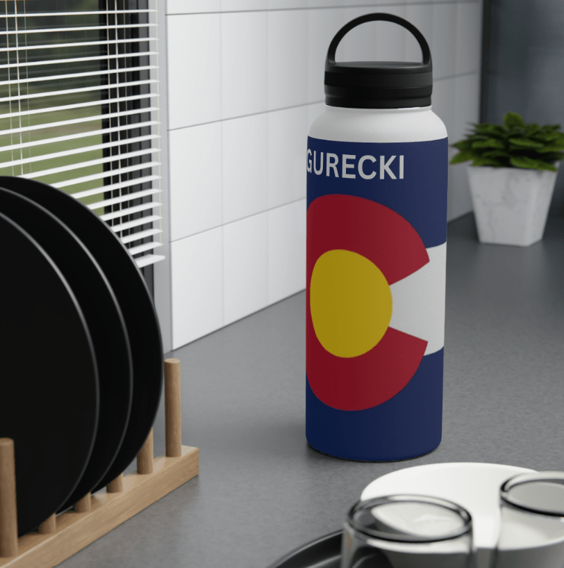 Customizable Colorado Flag Stainless Steel Water Bottle - Discipline Over Motivation 24/7