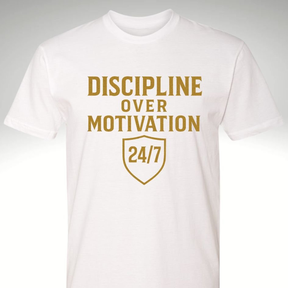 ๐ก๏ธ Discipline Over Motivation 24/7 | Motivational Gym & Workout Apparel for Men & Women - Discipline Over Motivation 24/7