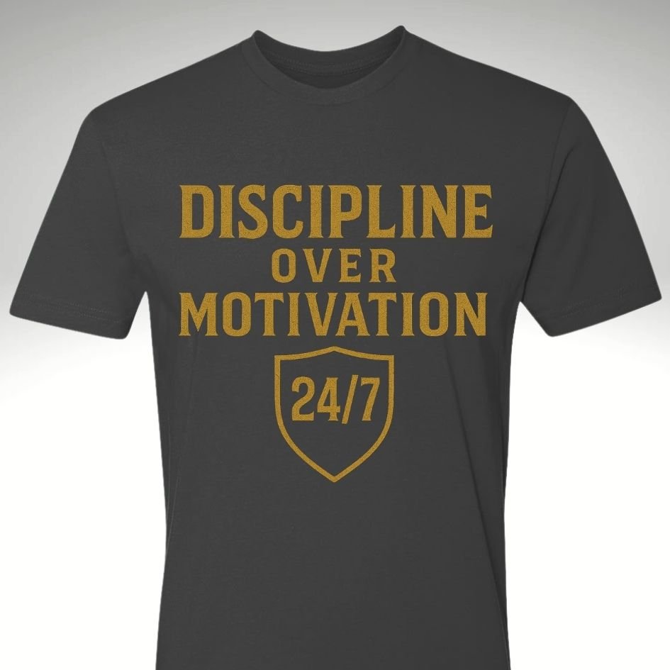 ๐ก๏ธ Discipline Over Motivation 24/7 | Motivational Gym & Workout Apparel for Men & Women - Discipline Over Motivation 24/7