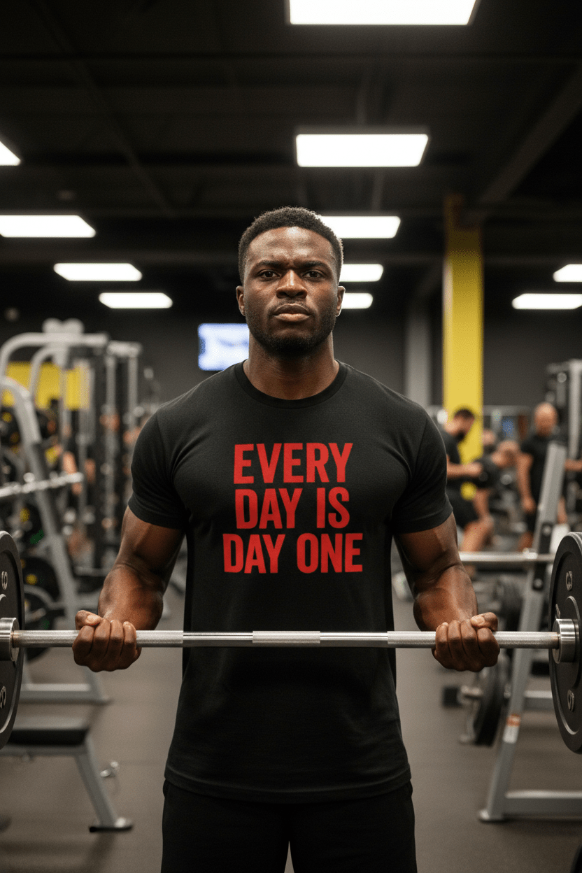 EVERY DAY IS DAY ONE REBIRTH — RED & BLACK EDITION - Discipline Over Motivation 24/7