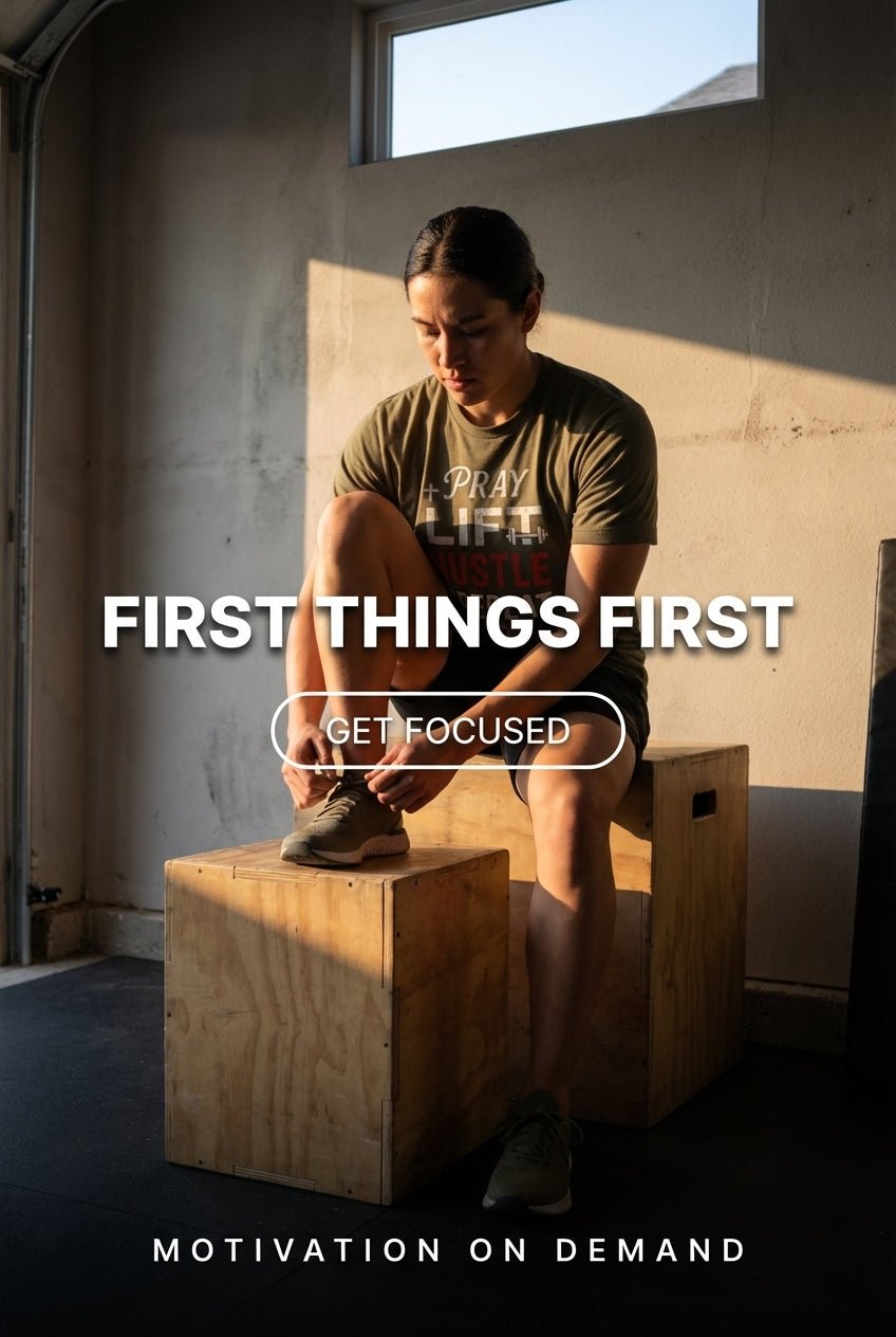First Things First Tee - Discipline Over Motivation 24/7