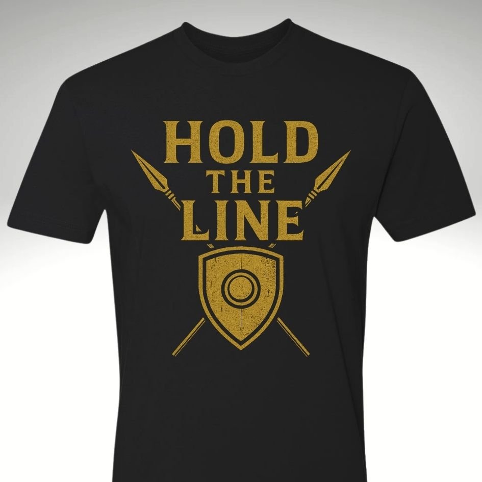 Gold🛡️Hold The Line | Motivational Gym & Workout Apparel for Men & Women - Discipline Over Motivation 24/7