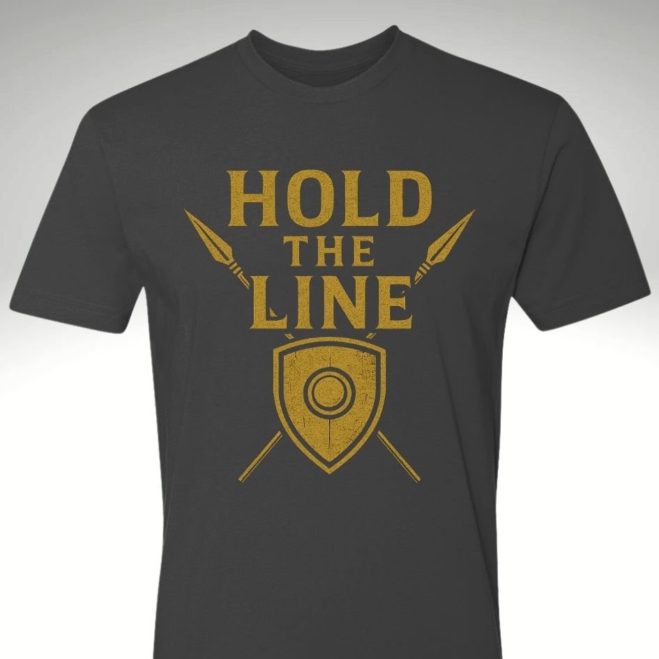 Gold🛡️Hold The Line | Motivational Gym & Workout Apparel for Men & Women - Discipline Over Motivation 24/7