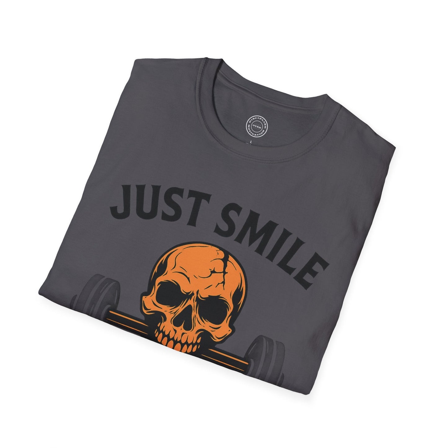 Halloween Green Skull Just Smile and Lift Heavy Pump Cover Up T-Shirt | Motivational Gym & Weightlifting Apparel - Discipline Over Motivation 24/7