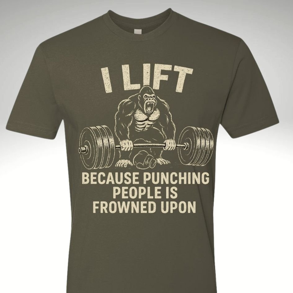 👊 I Lift Because Punching People is Frowned Upon | Motivational Gym & Workout Apparel for Men & Women - Discipline Over Motivation 24/7