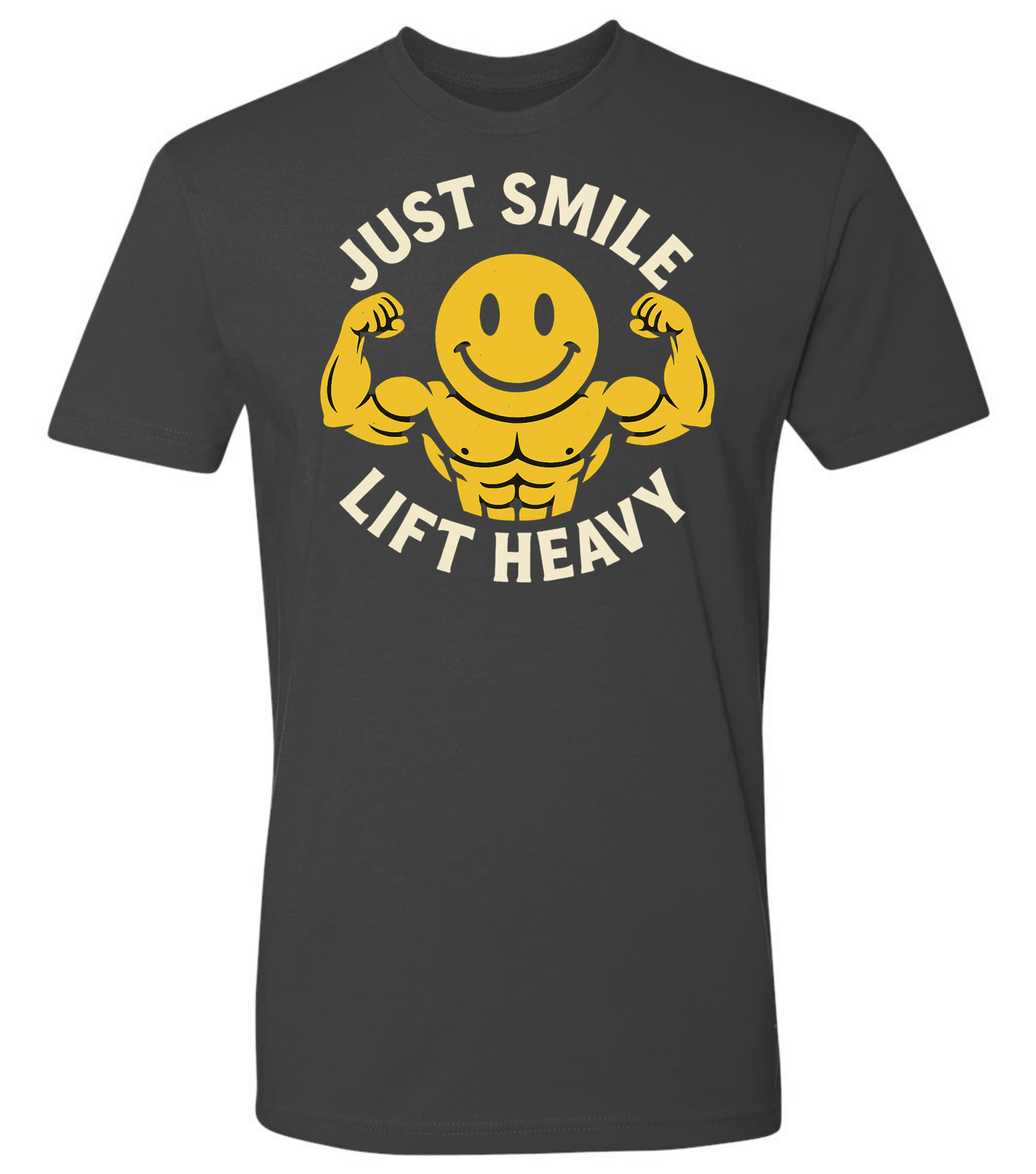 Jacked Just Smile and Lift Heavy T-Shirt | Motivational Gym & Weightlifting Apparel - Discipline Over Motivation 24/7