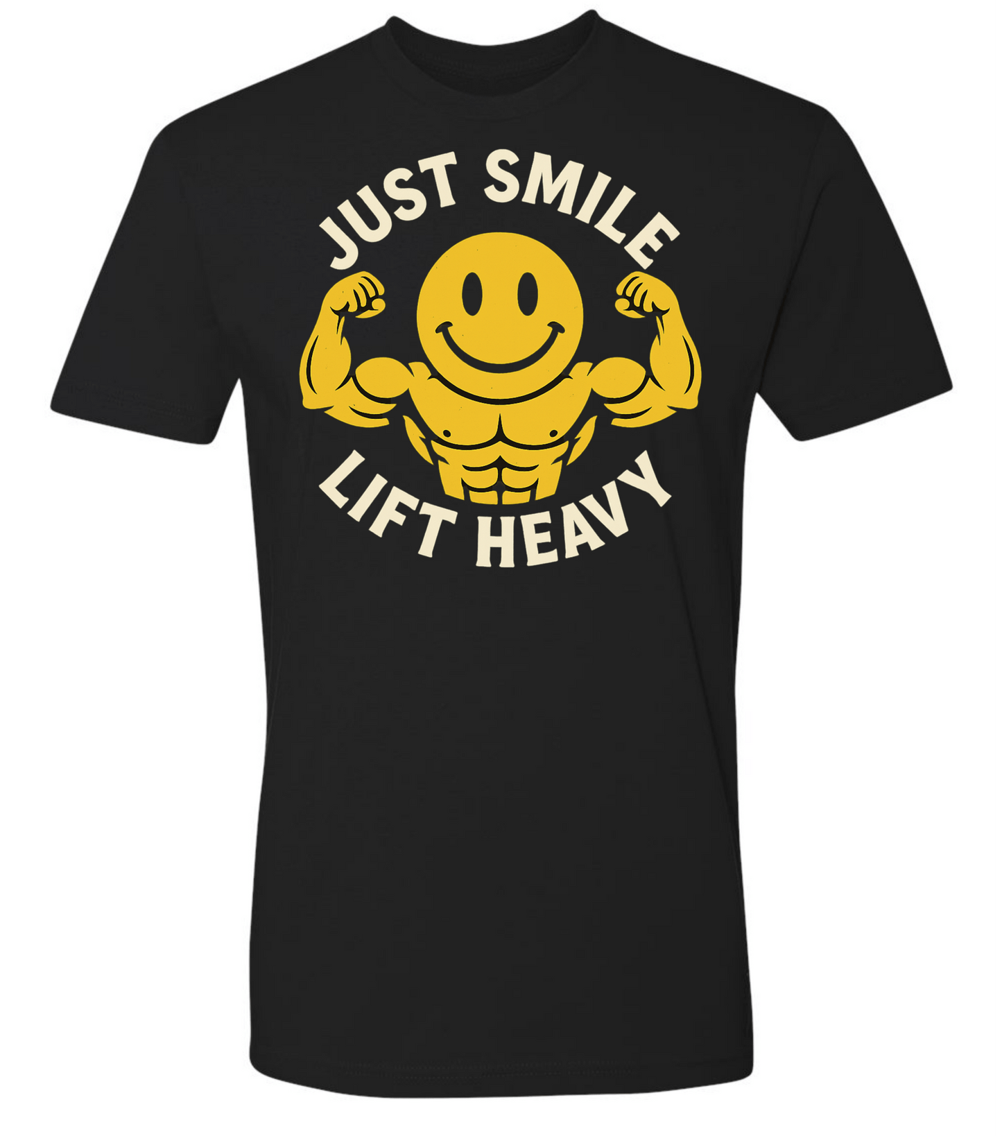 Jacked Just Smile and Lift Heavy T-Shirt | Motivational Gym & Weightlifting Apparel - Discipline Over Motivation 24/7