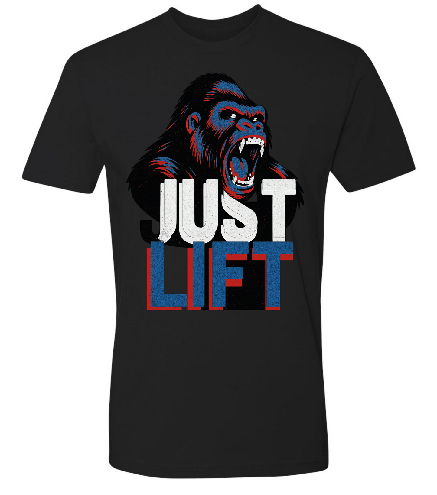 Just Lift T-Shirt | Motivational Gym & Workout Apparel for Men & Women Blue Face - Discipline Over Motivation 24/7