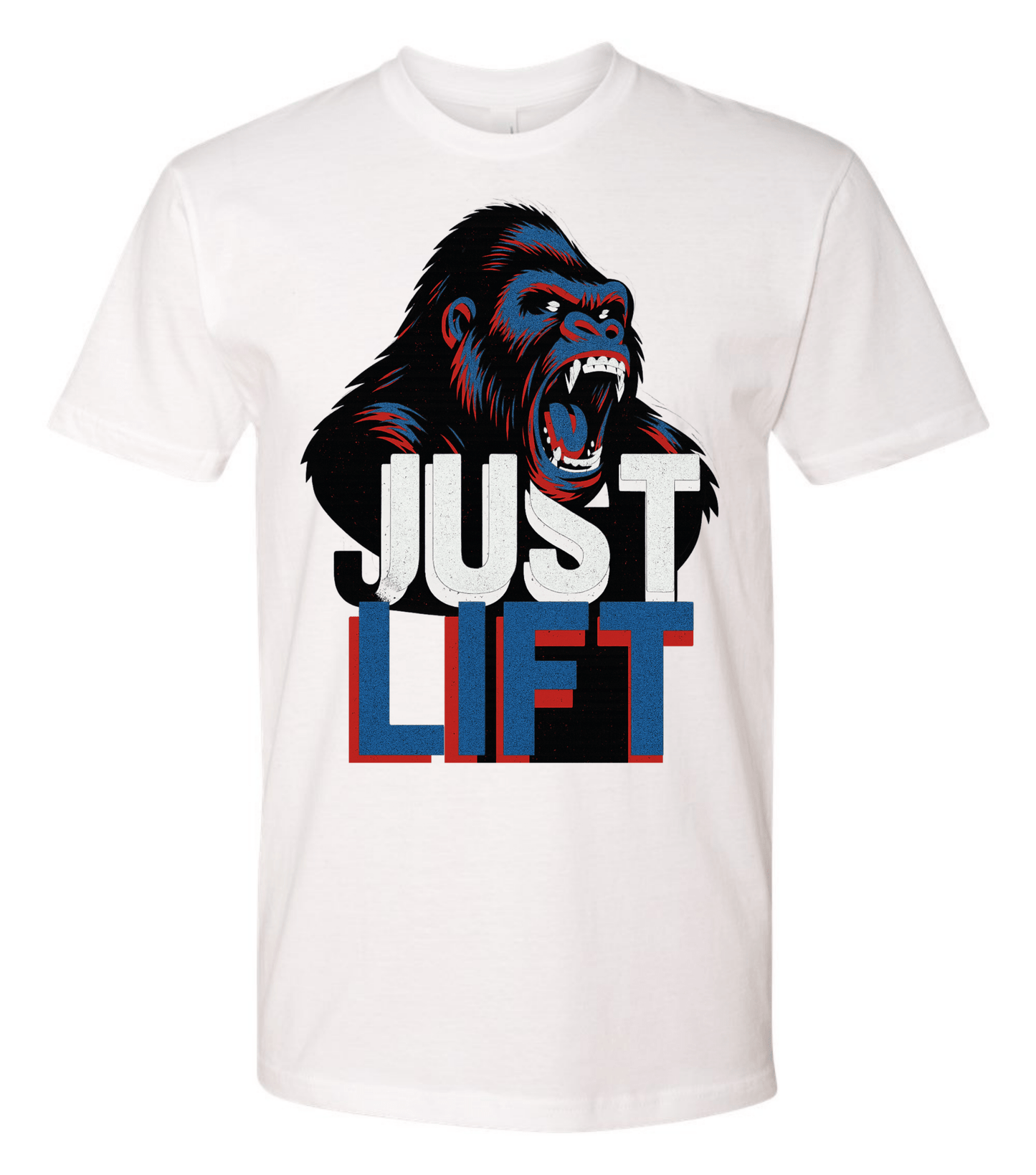 Just Lift T-Shirt | Motivational Gym & Workout Apparel for Men & Women Blue Face - Discipline Over Motivation 24/7