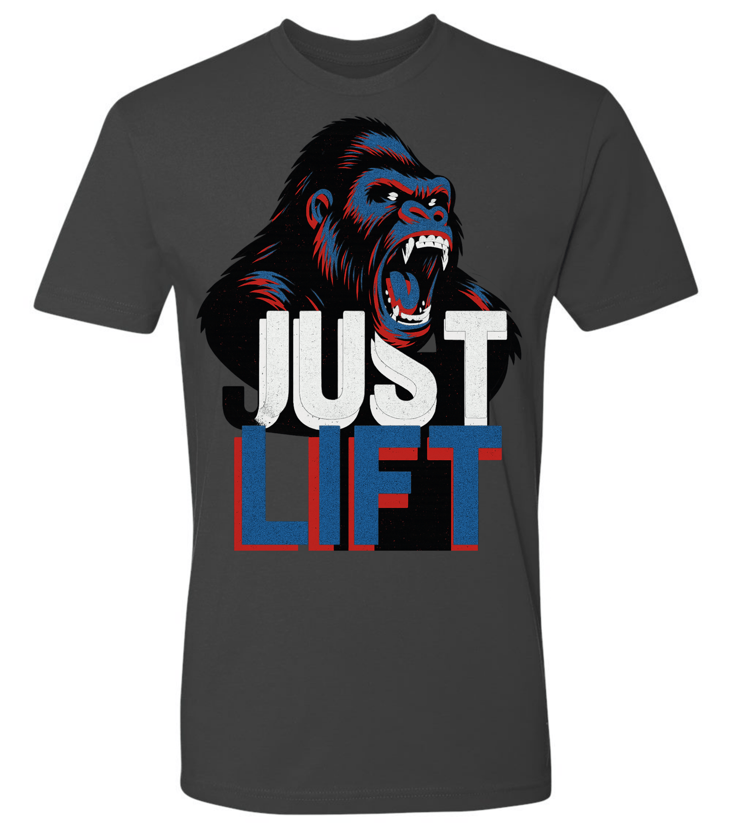 Just Lift T-Shirt | Motivational Gym & Workout Apparel for Men & Women Blue Face - Discipline Over Motivation 24/7