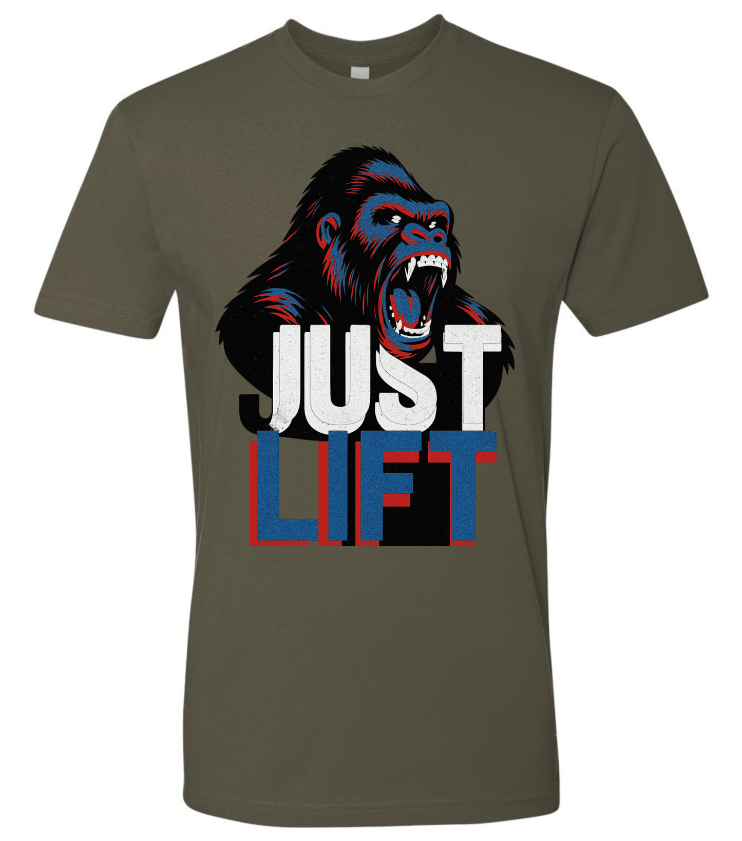Just Lift T-Shirt | Motivational Gym & Workout Apparel for Men & Women Blue Face - Discipline Over Motivation 24/7