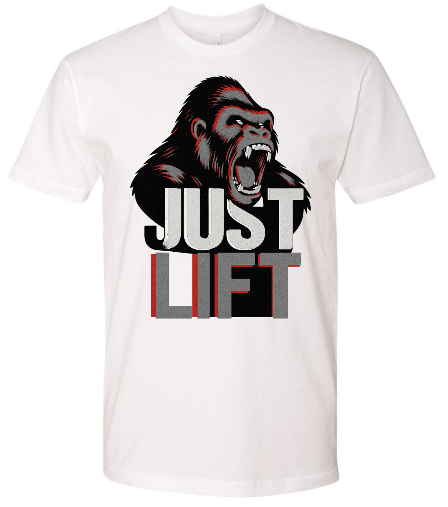 Just Lift T-Shirt | Motivational Gym & Workout Apparel for Men & Women Grey Face - Discipline Over Motivation 24/7