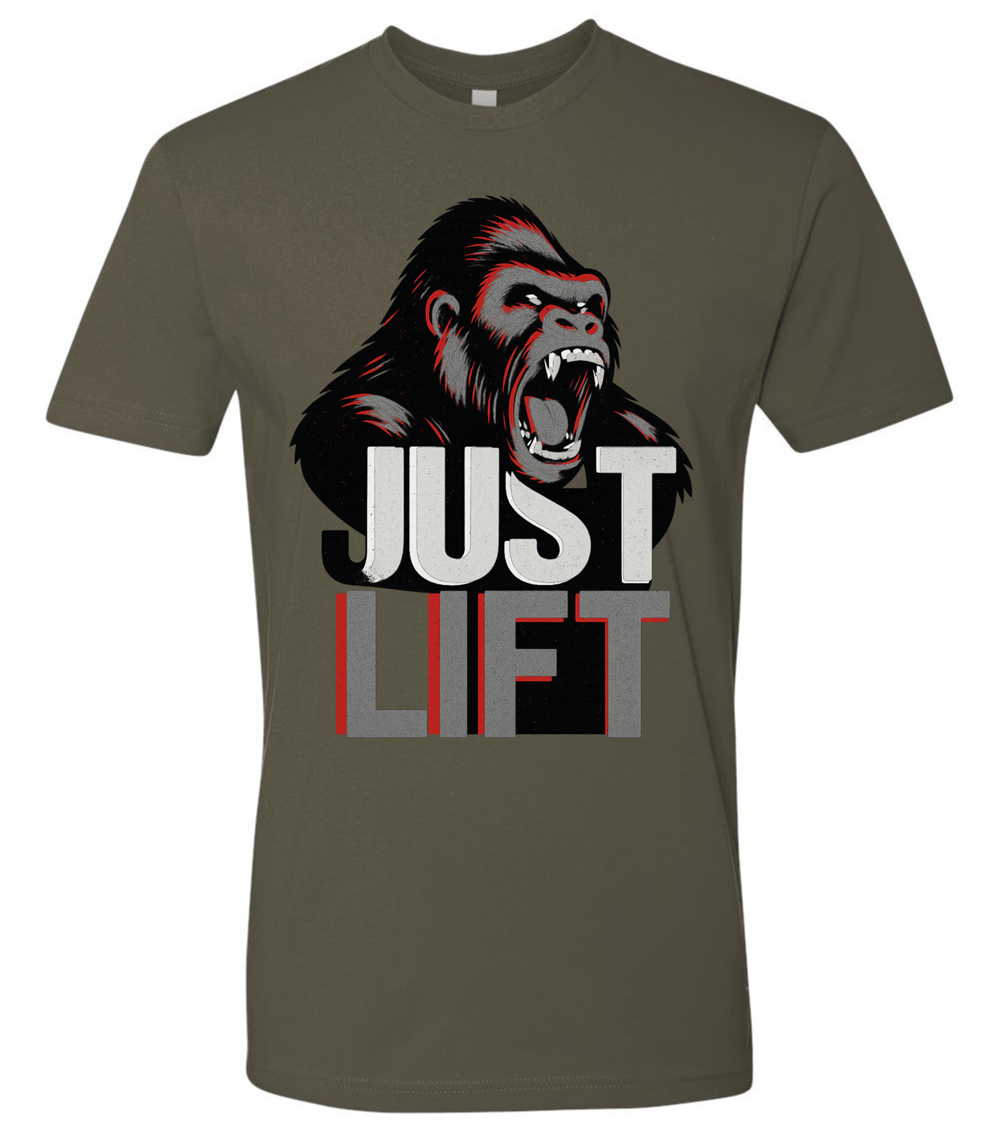Just Lift T-Shirt | Motivational Gym & Workout Apparel for Men & Women Grey Face - Discipline Over Motivation 24/7