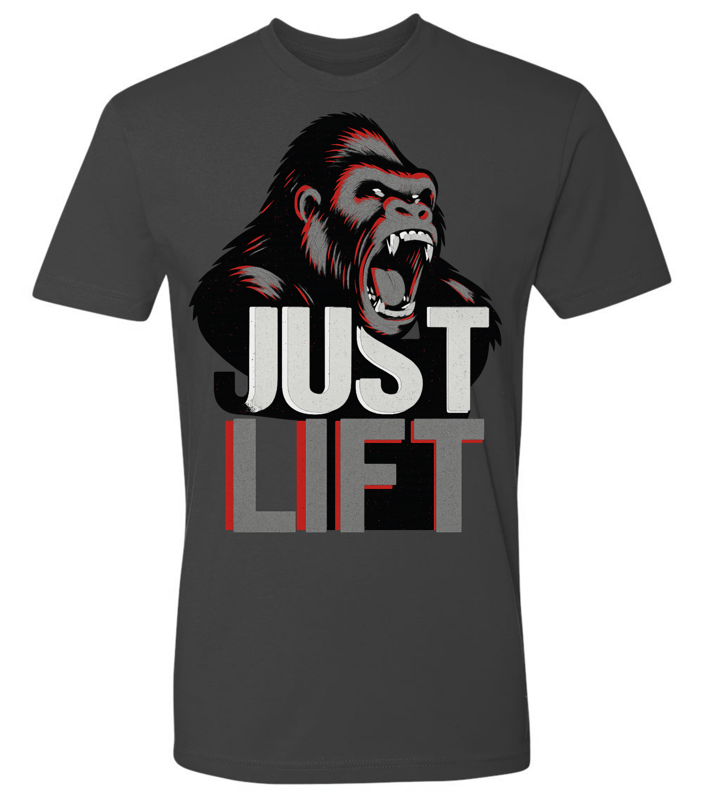 Just Lift T-Shirt | Motivational Gym & Workout Apparel for Men & Women Grey Face - Discipline Over Motivation 24/7