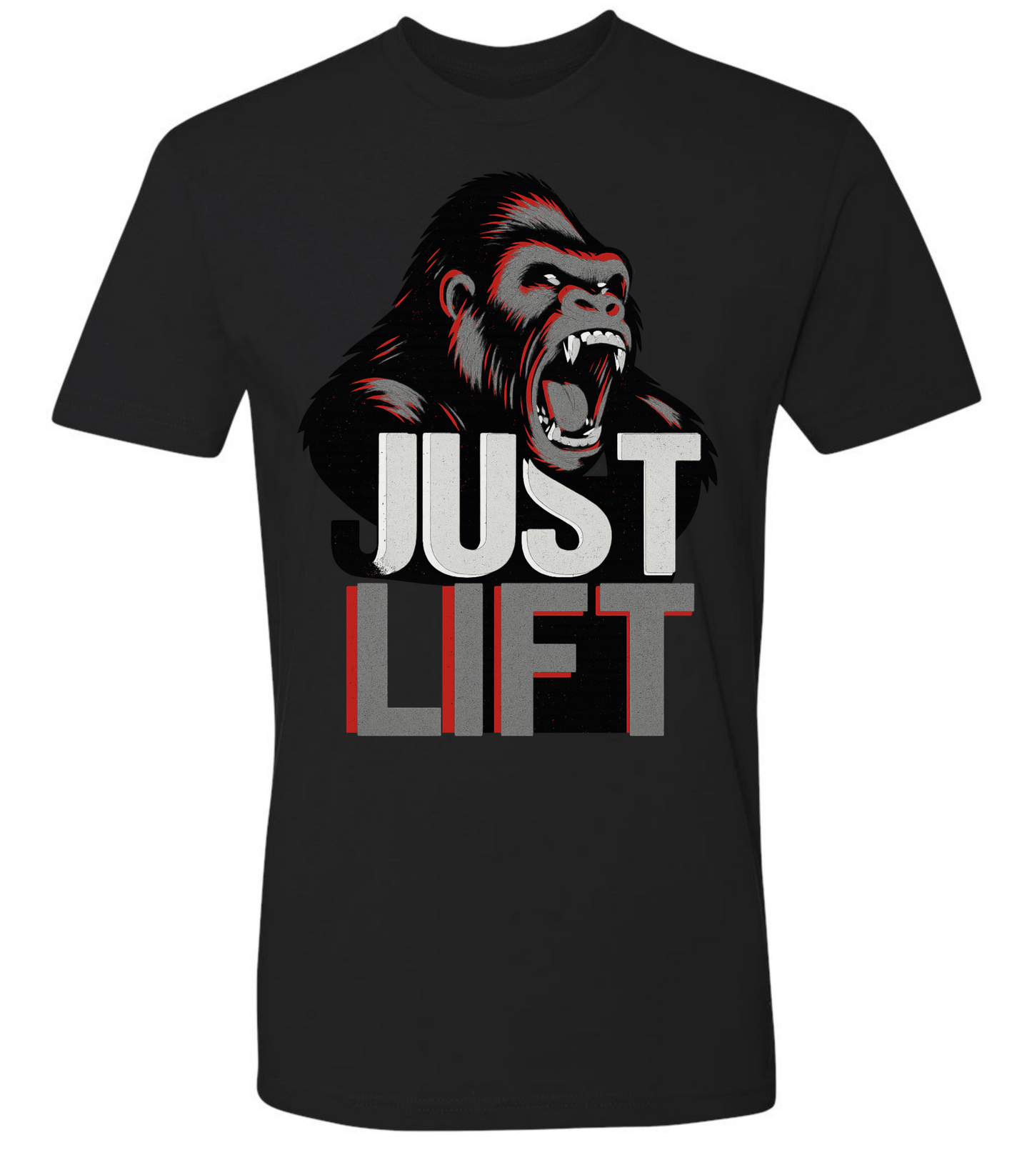 Just Lift T-Shirt | Motivational Gym & Workout Apparel for Men & Women Grey Face - Discipline Over Motivation 24/7