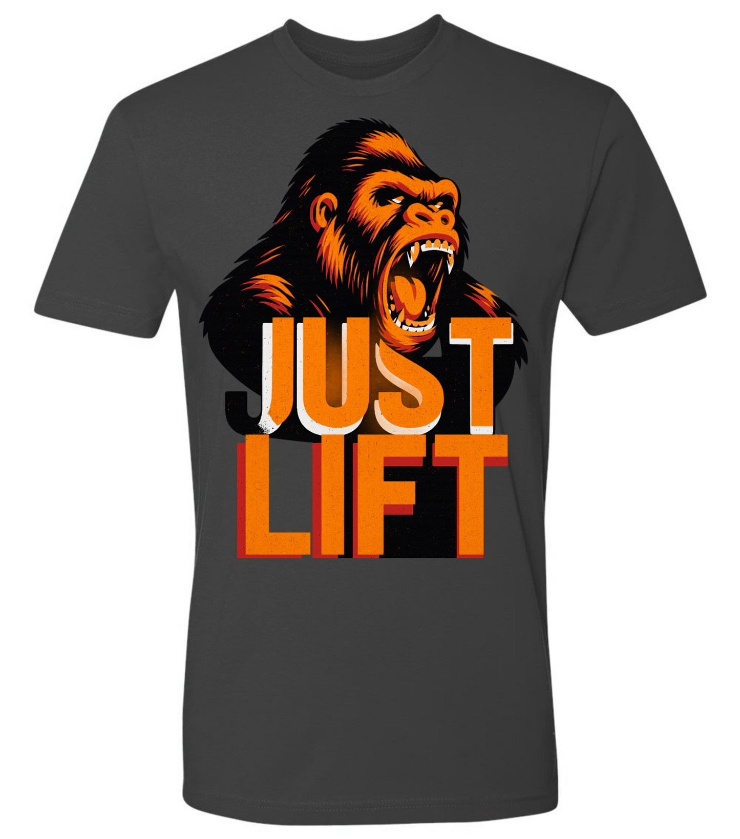 Just Lift T-Shirt | Motivational Gym & Workout Apparel for Men & Women OrangeFace - Discipline Over Motivation 24/7