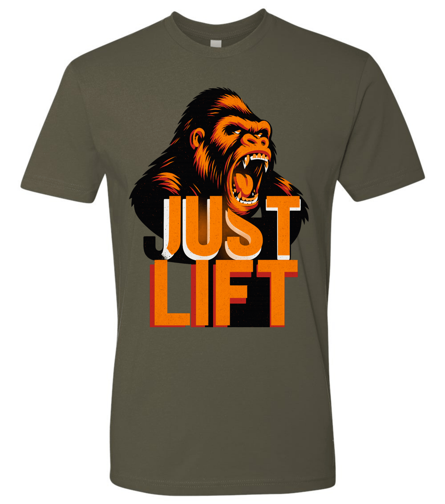 Just Lift T-Shirt | Motivational Gym & Workout Apparel for Men & Women OrangeFace - Discipline Over Motivation 24/7