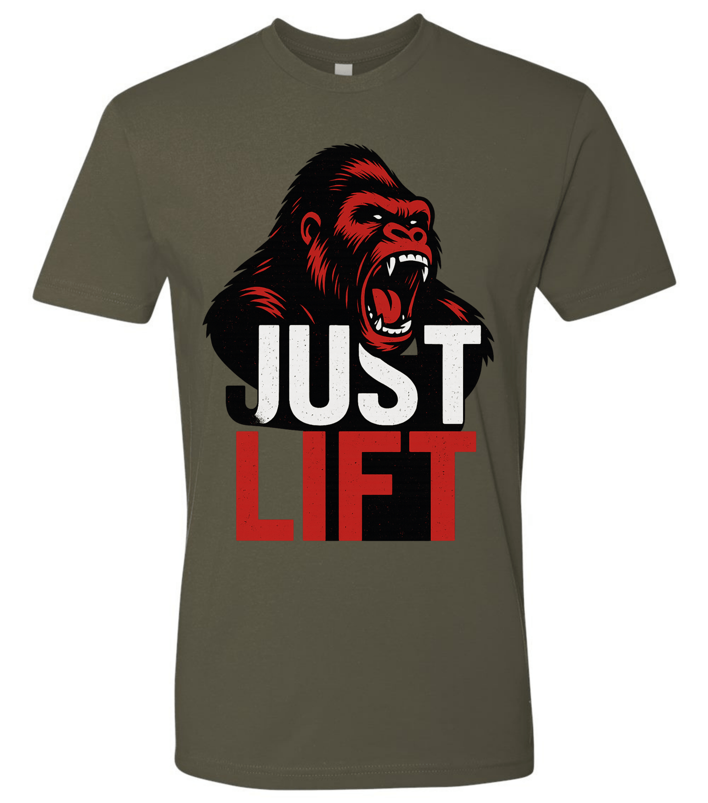 Just Lift T-Shirt | Motivational Gym & Workout Apparel for Men & Women Red Face - Discipline Over Motivation 24/7