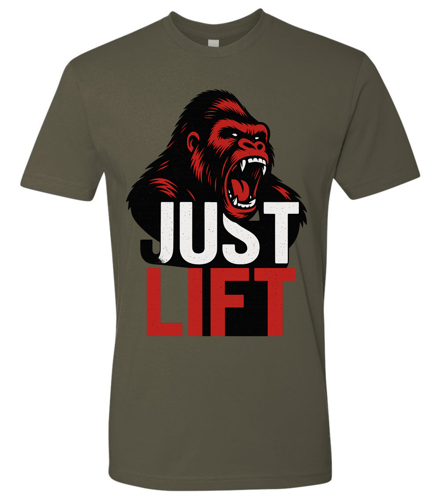 Just Lift T-Shirt | Motivational Gym & Workout Apparel for Men & Women Red Face - Discipline Over Motivation 24/7