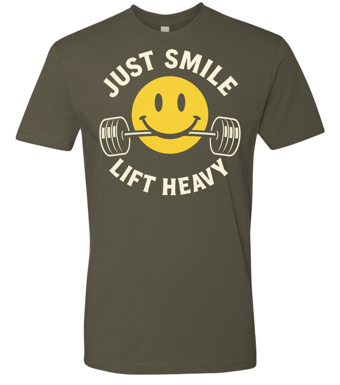 Just Smile and Lift Heavy T-Shirt | Motivational Gym & Weightlifting Apparel Light Weight - Discipline Over Motivation 24/7