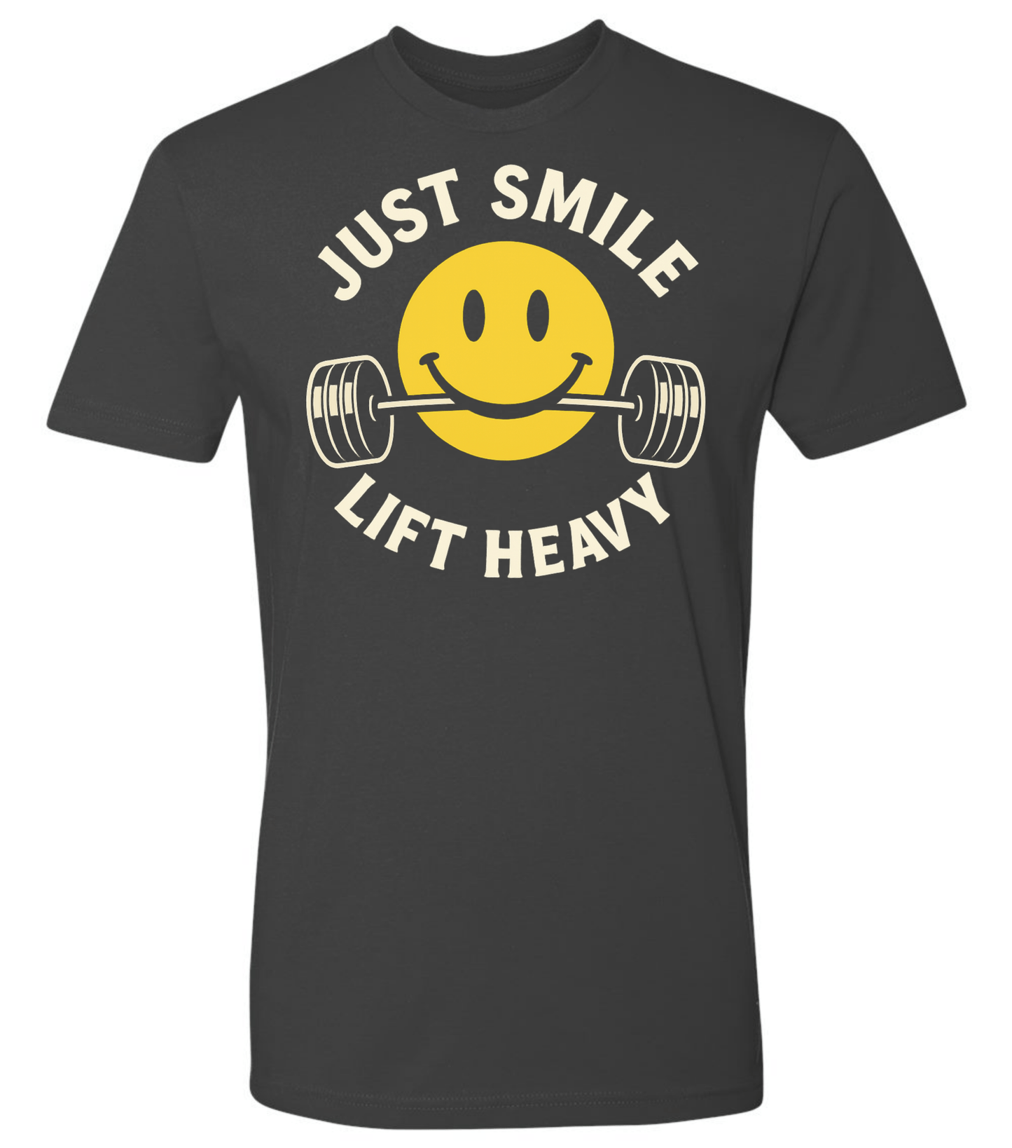 Just Smile and Lift Heavy T-Shirt | Motivational Gym & Weightlifting Apparel Light Weight - Discipline Over Motivation 24/7