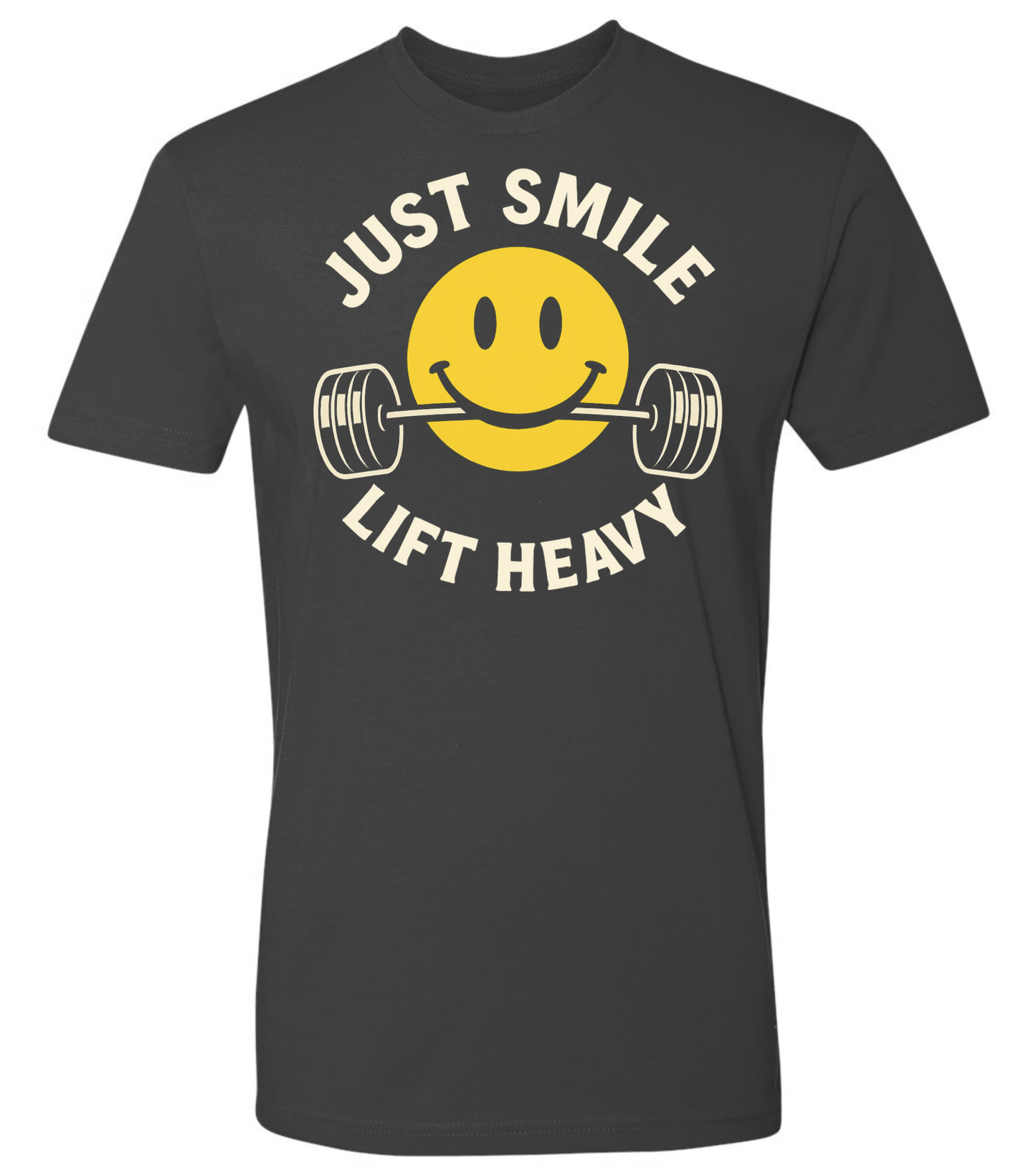 Just Smile and Lift Heavy T-Shirt | Motivational Gym & Weightlifting Apparel Light Weight - Discipline Over Motivation 24/7